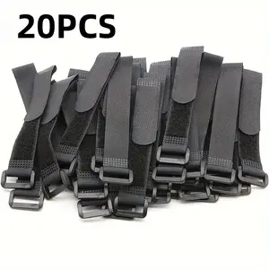 20pcs Reusable Cable Ties, Durable Fastening Straps, Multi-Functional Adjustable Ties for Cables, Clothes, Yoga Mats, Home, Office, Ties for Organization