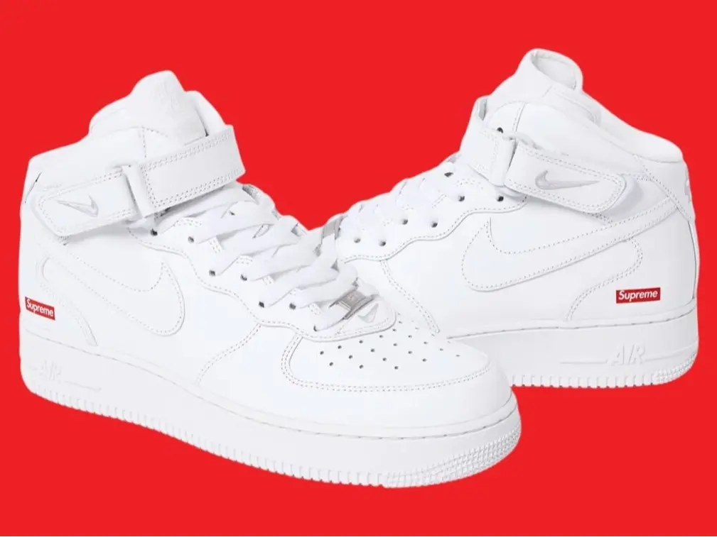 Nike Air Force 1 Mid Supreme White FZ8784-100 Men's Shoes NEW Athletic Sneakers