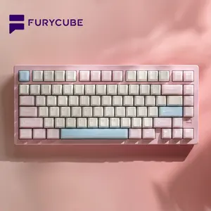 FURYCUBE F75 Ultra 82 Keys Gasket Wireless Creamy Gaming Keyboard Wired / Bluetooth / 2.4G 3 Modes Mechanical Keyboard Customized Five Layer Silencer PBT Keycaps RGB 3 / 5 Pin Hot Swappable Anodizing Process 75% Aluminum Keyboard Office