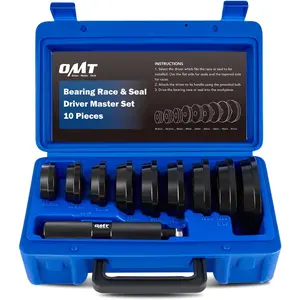 Bearing Press Kit, 10pc Bearing Race and Seal Driver Set With Seal Driver and 9 Bearing Adapters, Seal Installer Bearing Driver Kit For Bearing Installation, With Blue Case