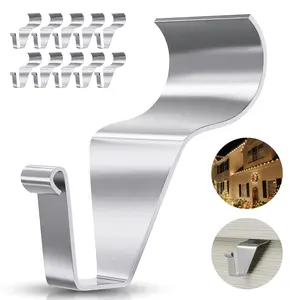 10 Pack Heavy-Duty Vinyl Siding Hooks - No Drill 304 Stainless Steel Clips for Outdoor Holiday Lights, Wreaths & Planters
