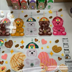 Bear Cup Topper and Wrap Bundle - Cute Bear Design for Coffee Lovers - Perfect for Customizing Your Drink