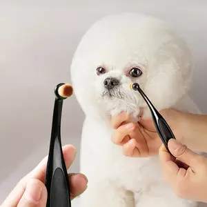 [Gentle Dog Tear Stain Remover] Soft Bristle Gentle Dog Tear Stain Remover Brush | Small Pet Eye Cleaning Tool for Puppies & Dogs, Ideal for Grooming & Bathing, Dog Grooming