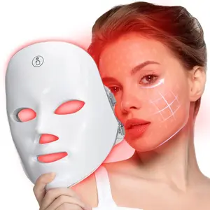 7-Color LED Light Mask - Rechargeable, USB-Powered, Fragrance-Free, White - Ideal For Skin Care & Beauty Regimens, Light For Face