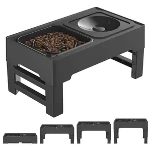 Adjustable  bowl，2-In-1 Elevated Slow Feeder Dog Bowls With No Spill Dog Water Bowl 4 Height Adjustable Raised Dog Bowl Non-Slip Dog Food And Water Bowls With Stand For Small Medium Large Dogs, Cats And Pets,Puppy Bowl,Water Fountain For Dogs
