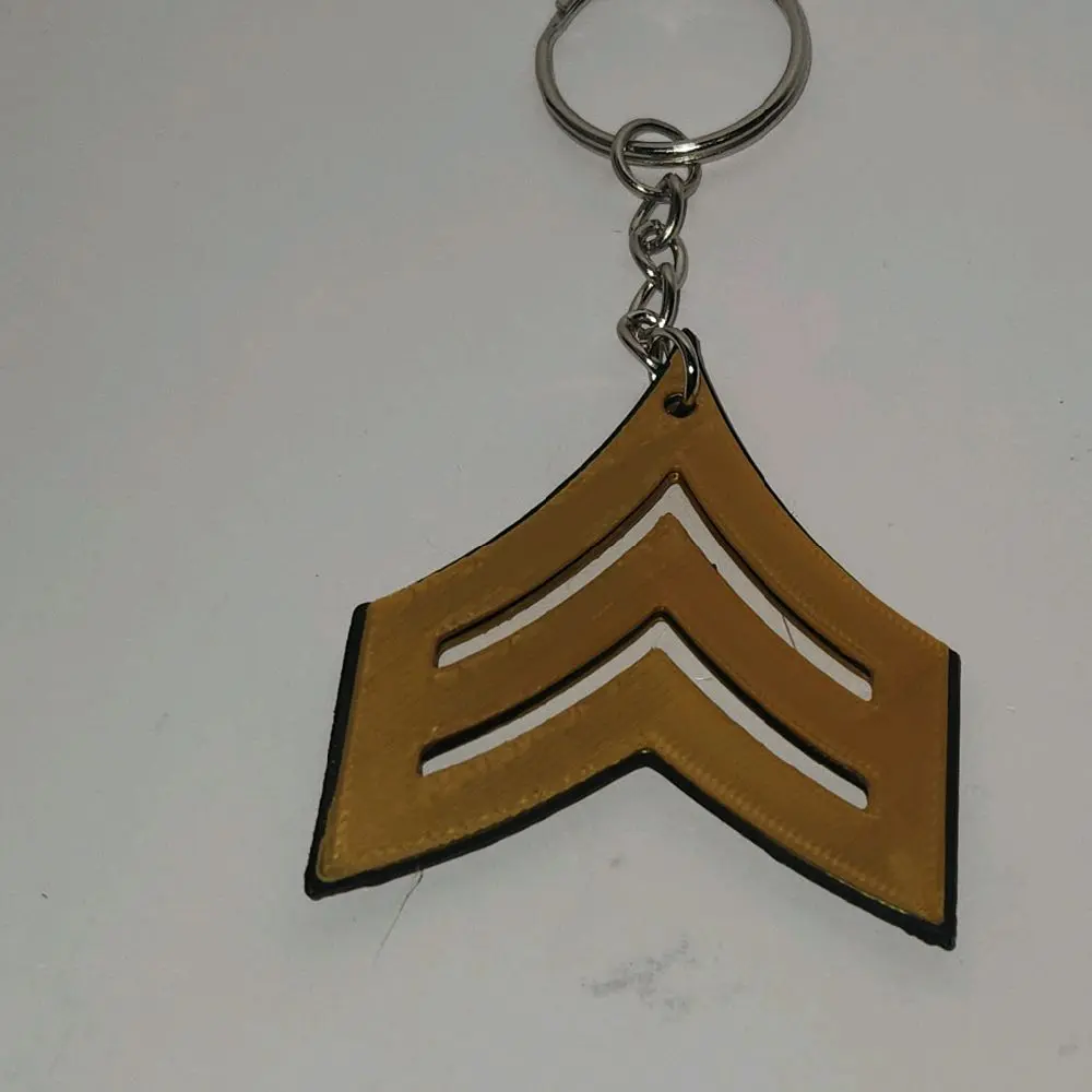 US Army Rank Keychain - Basic Design Featuring Rank Symbol for ...