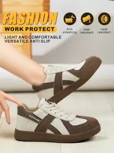 New Fashion Versatile Safety Shoes, Steel Toe Anti-Puncture Comfortable Lightweight Durable, Casual Wear for Daily Use and Industrial Construction Walking Shoes