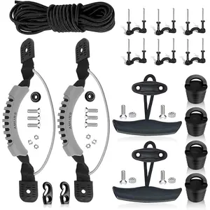 Kayak Carry Handles Kayak Accessory Kayak Scupper Plug kayak handles replacement and T-Handle with 8  Bungee Cord Tri-Grip Rivet Pad Eyes Kit Kayak  for Lifetime,,Emotion Canoe Boat