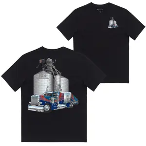 Grain Truck T Shirt with Silo Artwork, Farm Semi Truck Graphic Tee for Agriculture Truck Drivers, Harvest Hauler Gift Shirt, Semitruck Tee