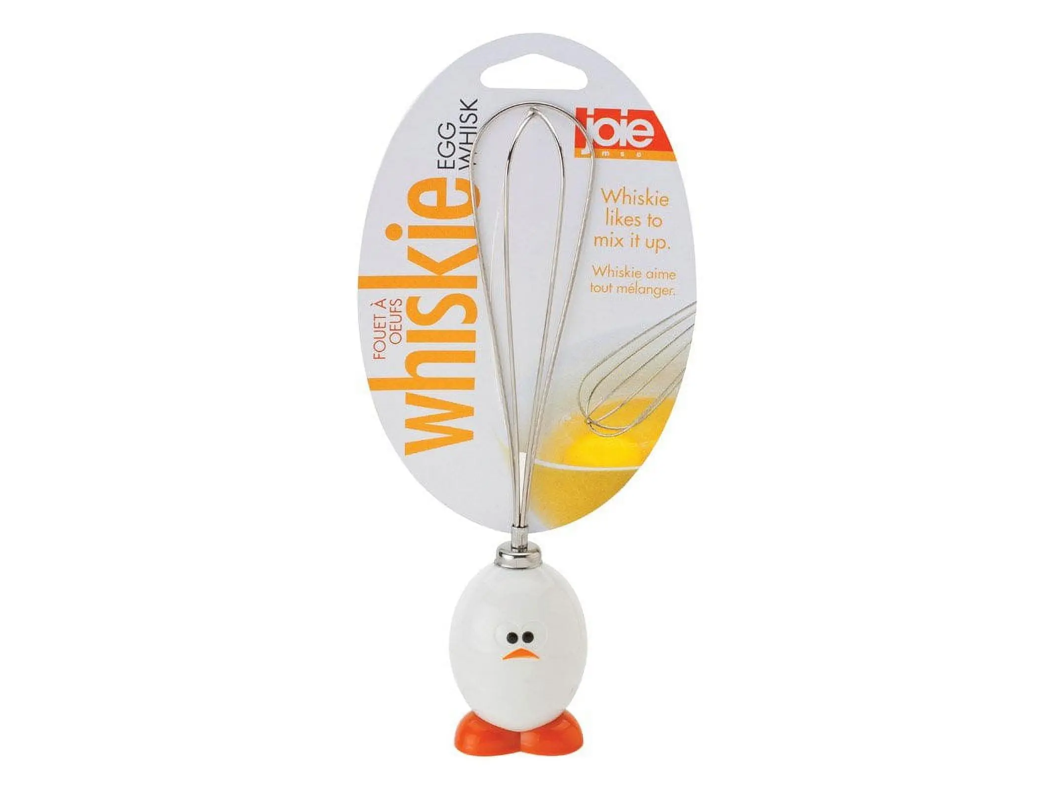 HIC 96019 Stainless Steel and White Egg Whisk, Kitchen Utensil for Home Use, Utensils