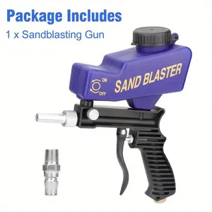 Sand Blaster 90-150 PSI Portable Sandblasting Gun Adjustable Gravity Feed Mini Air Blaster for Rust Removal Ideal for DIY Auto Repairs Removing Paint Rust from Metal and Wood Surfaces 600cc 18 Ounces