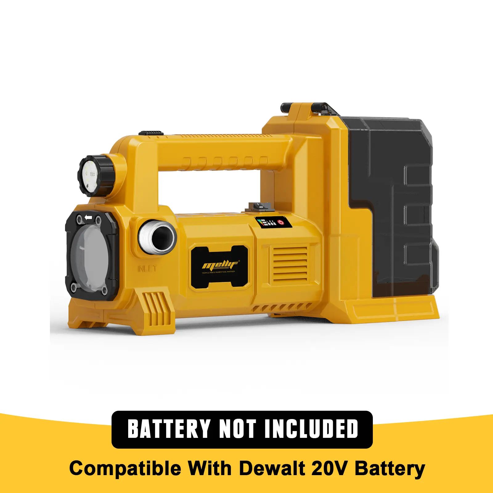 Mellif Brushless Water Transfer Pump Compatible with Dewalt 20V Battery, 500GPH Cordless Transfer Pump Self Priming Pump w/ 2 2.0Ah Battery and 1 Charger Industrial Yellow