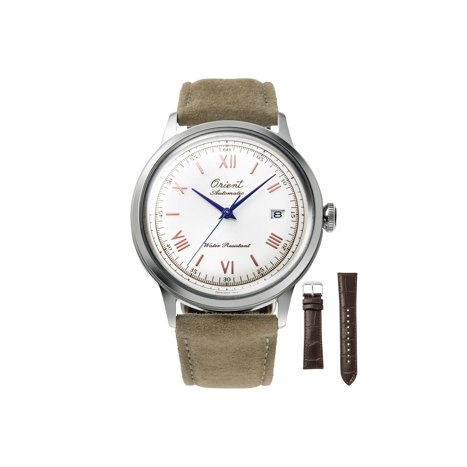 Orient Bambino V2 75th Anniversary Limited Edition Automatic Dress Watch with Suede Strap, 40.5mm Stainless Steel Case, RA-AC0027S30B, Analog Watches, Business Fashion Watches