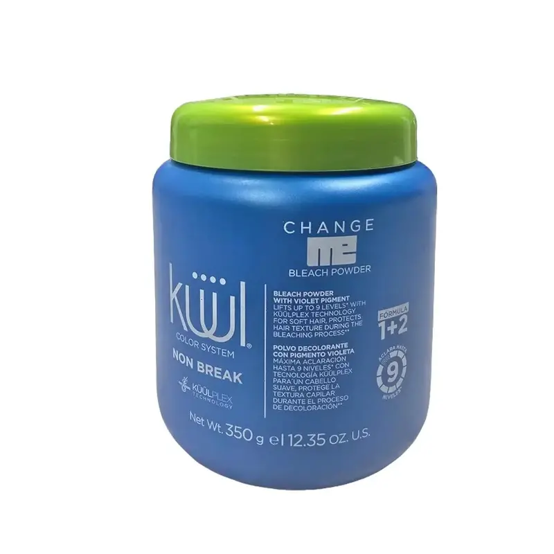 Kuul Cosmetic Violet Pigment Hair Bleaching Powder - 350g Color Treatment Hair Powder with Magnesium Carbonate, Non-Break Formula, 1+2 Ratio for Max 9 Levels Lightening, Plex Infusion, Smooth Finish, Single Item At-Home Solution