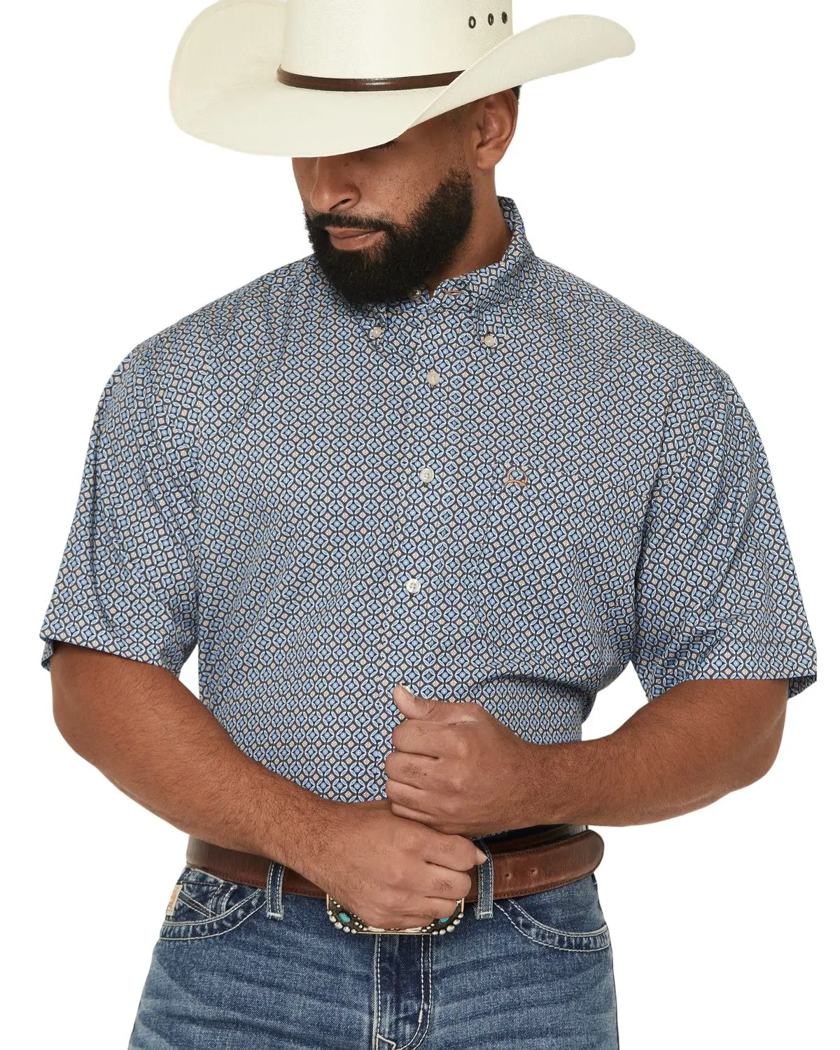 Cinch Men's Men'S Af Geo Print Short Sleeve Button-Down Stretch Western - Mtw1704177