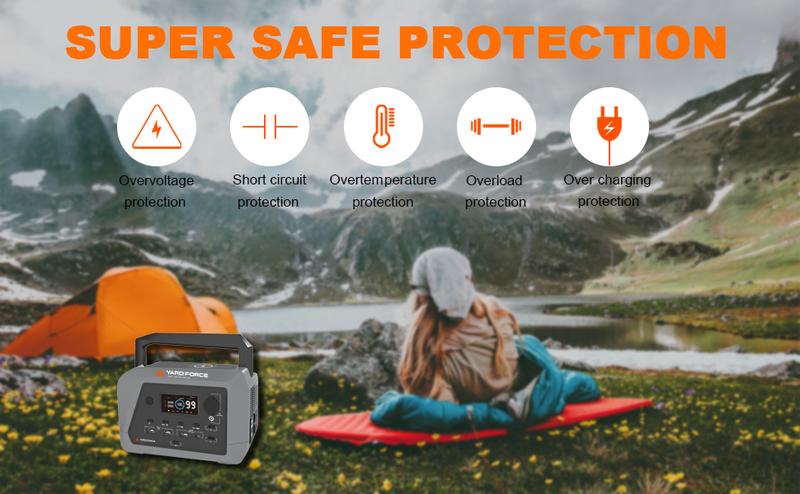 Portable Power Station 230Wh Camping Lithium Battery Solar Generator Fast Charging with AC Outlet 600W Peak Power Bank(Solar Panel Optional)  for Outdoor Camping, Vehicle Emergency, Electric Backup