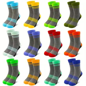 TPHON 12 Pairs Toddler Socks Boys Crew Socks Kids Athletic Sock Colorful for Boys Girls 2-14 Years soft comfy sock newborn infant kid sock