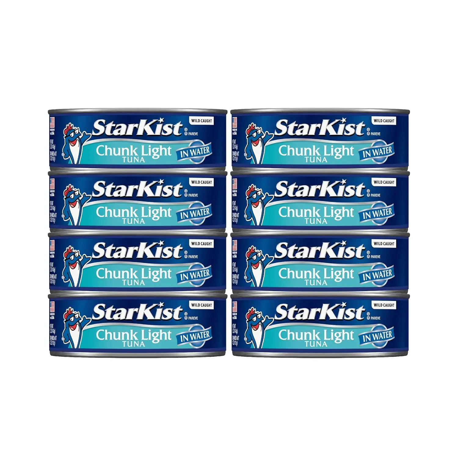 Chunk Light Tuna in Water, 5oz Canned Tuna, 8-Pack | 20g Protein Per Serving, Wild Caught, Gluten Free, Soy Free, Perfect for Salads, Sandwiches