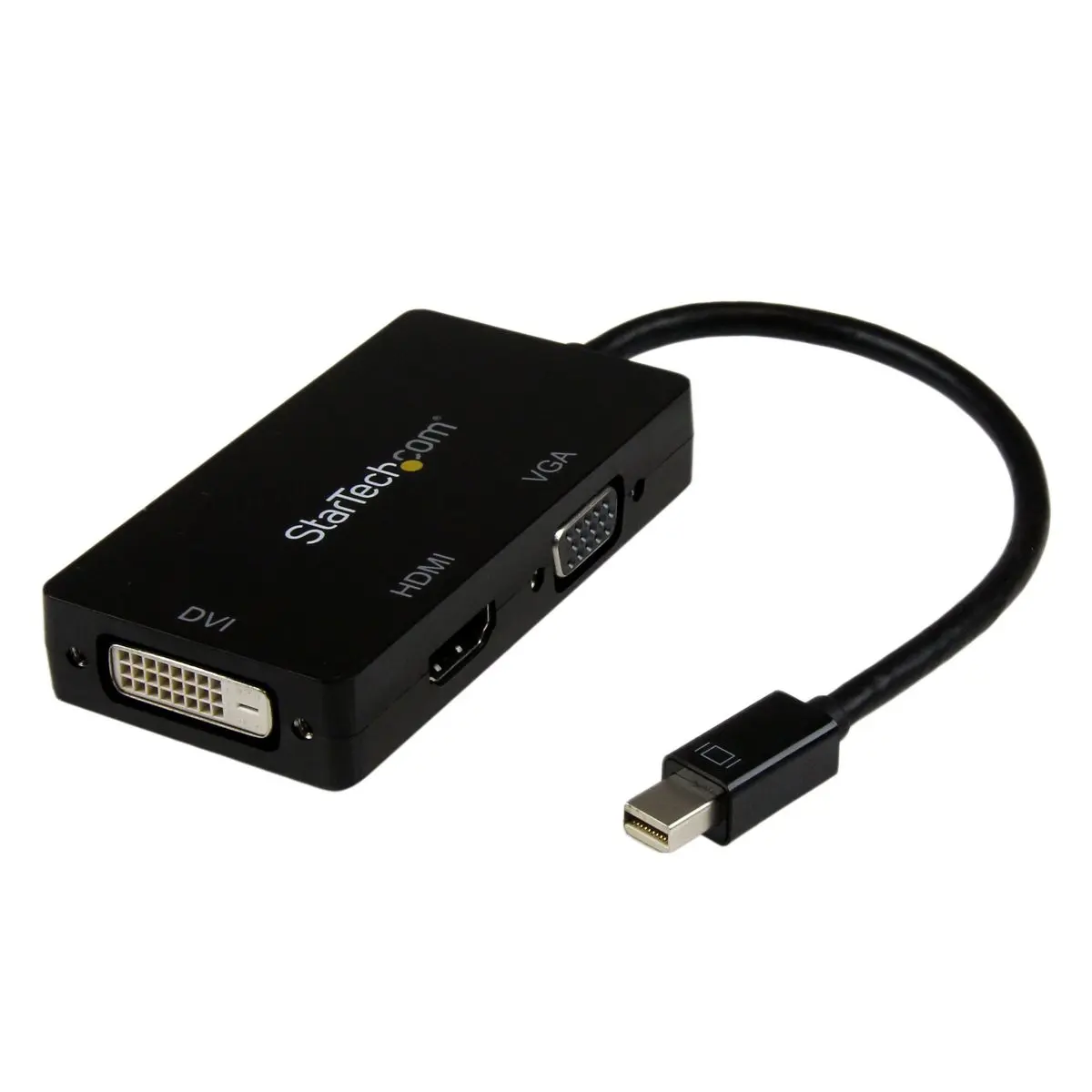 StarTech Male Mini DisplayPort to Female VGA / DVI / HDMI Adapter, 3-in-1 mDP Converter, Black