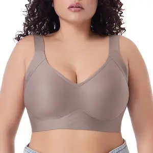 Womens Jelly Bras Full Coverage Wireless Supportive Bra Push up plus Size Comfort Soft No Underwire Seamless Comfortable Wireless T-Shirt Everyday Bras  M-6XL Fallsweet Bralette