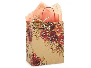 Romantic Blooms Paper Shopping/Gift Bag, Cub 8x4.75x10"