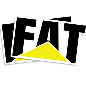 FAT Sticker Funny Meme Decal Hard Hat Decal Sarcastic Weight Humor Novelty Sticker Joke Laptop Car Truck Toolbox Gift - 5 Inch 2 Pack - PLST0032