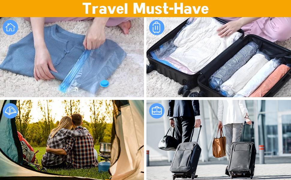 10Pack Vacuum Storage Bags(4S+4M+2L),Vacuum Seal Bags with Electric Pump,Ideal Home Supplies Space Saver Storage Bags,Suitable For Home, Apartment & Travel Use