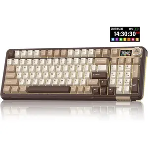 SOLAKAKA A99 Pro Wireless Mechanical Keyboard with LCD Screen & Knob, Tri-Mode BT5.0/2.4G/USB-C, Hot Swappable Creamy Gasket Keyboard, RGB Gaming Keyboard for Windows Mac