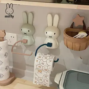 Kawaii Miffy Paper Towel Roll Storage Rack Free Punch Towel Rack for Christmas Gifts