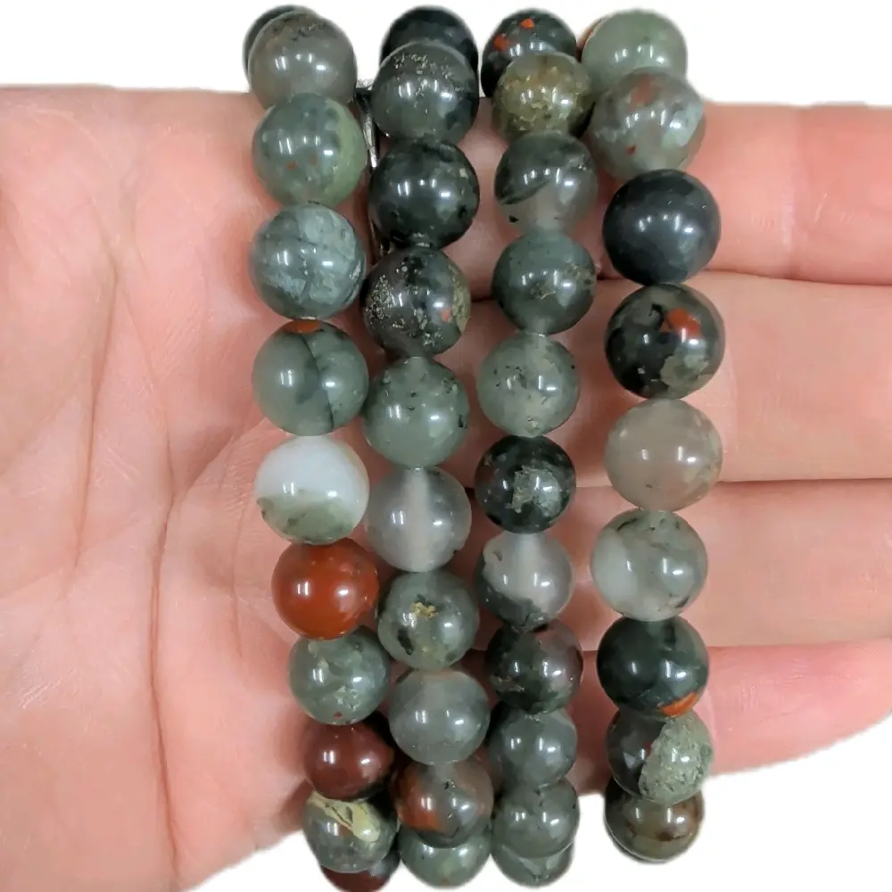 Natural African Bloodstone Crystal Bracelet