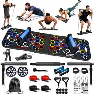 Multifunctional Push Up Board with Stable Non-Slip Base and Resistance Bands, Portable Home Strength Trainer for Upper Body, Core & Abs, Efficient Fitness Gear for Rapid Workout Progress