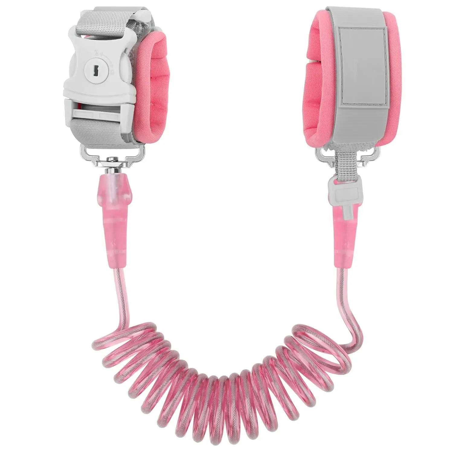 F-RBB01 Toddler Leash, Kid Leash Anti Lost Wrist Link with Key Lock Upgraded Baby Leash with Safety Wristband Rope for Babies Toddlers Child Kids (4.9ft/1.5m, Pink)