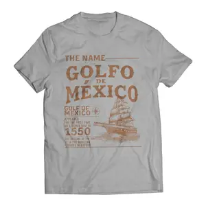 Gulf of Mexico 1550 Golfo De México T-Shirt Casual Classic Cotton Menswear