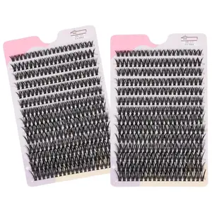 2boxes 560 pcs 30/40D 9-16mm Mix D curly hair cluster eye black personal eye black hair cluster eye black soft natural false eyelash personal DIY Eyelash Extensions
