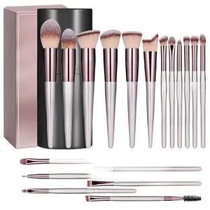 Makeup Brush Set 18 Pcs Premium Synthetic Foundation Powder Concealers Eye shadows Blush Makeup Brushes with black case