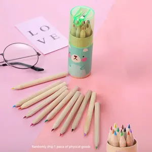 12 Color Cartoon Bear Drawing Pencils with Sharpener, Kids Stationery Gift, Office Art Supplies, Craft, School Kindergarten Prize, Coloring Pens