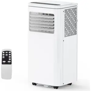 Gaomon  8000 BTU Portable Air Conditioner, 3-in-1 Cooling, Dehumidifier & Fan with Sleep Mode, Ultra-Quiet Operation for Spaces up to 350 Sq. Ft, Remote Control, Easy-Portability, White