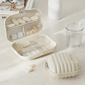 2pcs 7-grids Weekly Pill Box with Lids, Portable Pill Dispenser, Plastic Dustproof Pillbox, Household Storage Organizer, Dustproof Medicine Organizer for Travel, Office, Home