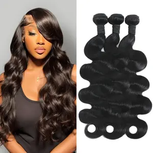 MDL 1/3/4 Pcs Body Wave Straight Deep Wave Human Hair Bundles Natural Color Unprocessed Human Hair Body Wave Weave Extensions 24 34 Inches Bundles For Woman Brazilian Set