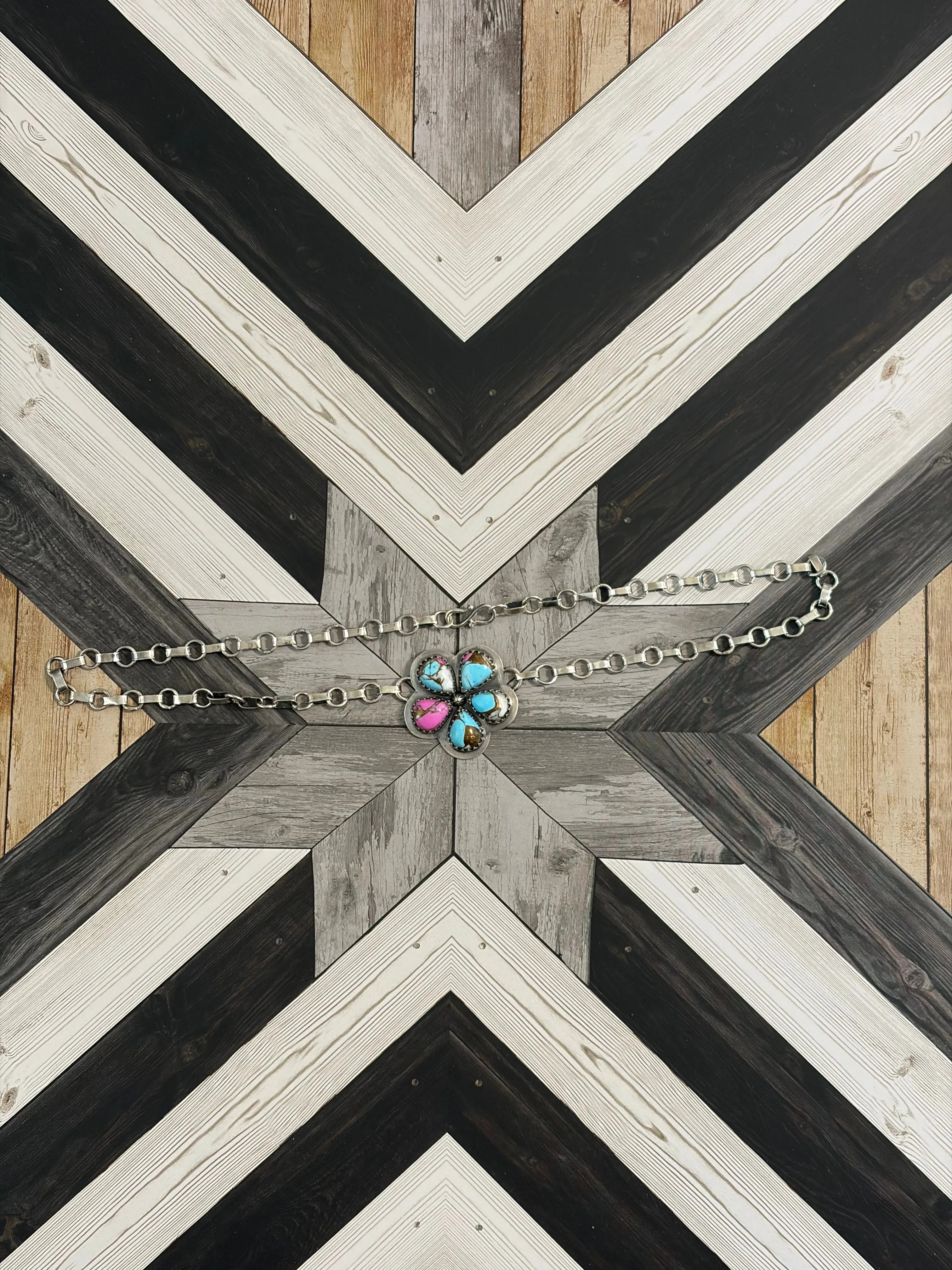 Handcrafted Cotton Candy Dahlia Choker Necklace
