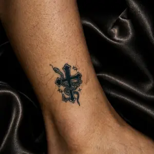 Serpent Cross Tattoo