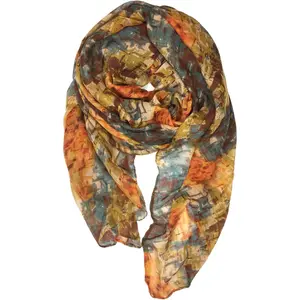 Ladies/Women's Lightweight Floral Print/Solid Color mixture Shawl Scarf For Spring Summer season