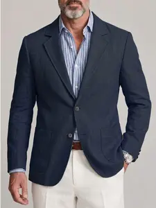 Men's Classic Suit Jacket, Daily Commute Business Formal Wear Versatile Top, Fashion Casual Suit Coat, Stylish and Comfortable Outerwear for Men