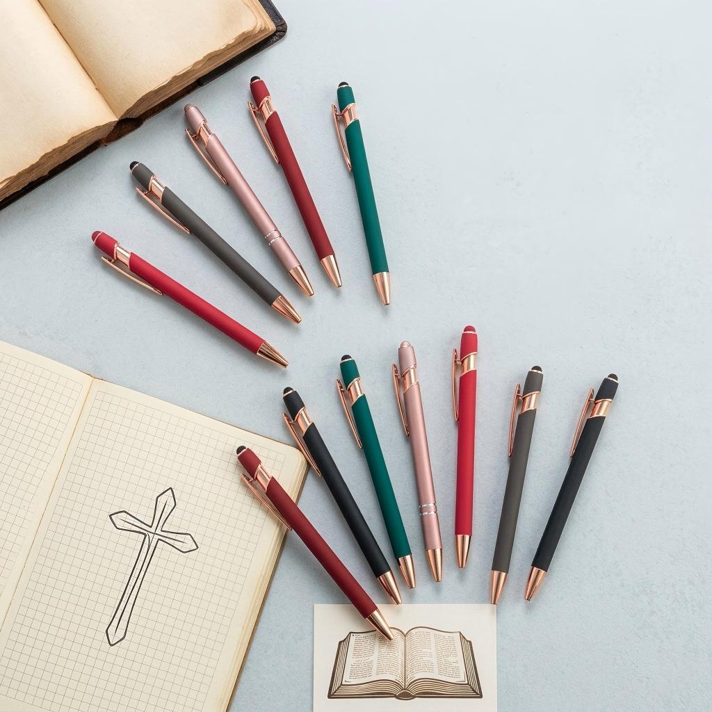 10Pcs Inspirational Bible Verse Pens with Stylus Tip Retractable Writing Pens for Religious Gift Ideas and Back to School Supplies Bible Study Essentials