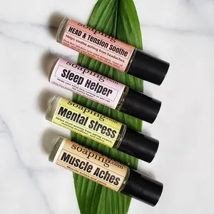 Soaping.com Essential Oil Blends for Aromatherapy Head Tension Soothe Sleep Helper Mental Stress Muscle Aches Natural Relaxation Formula