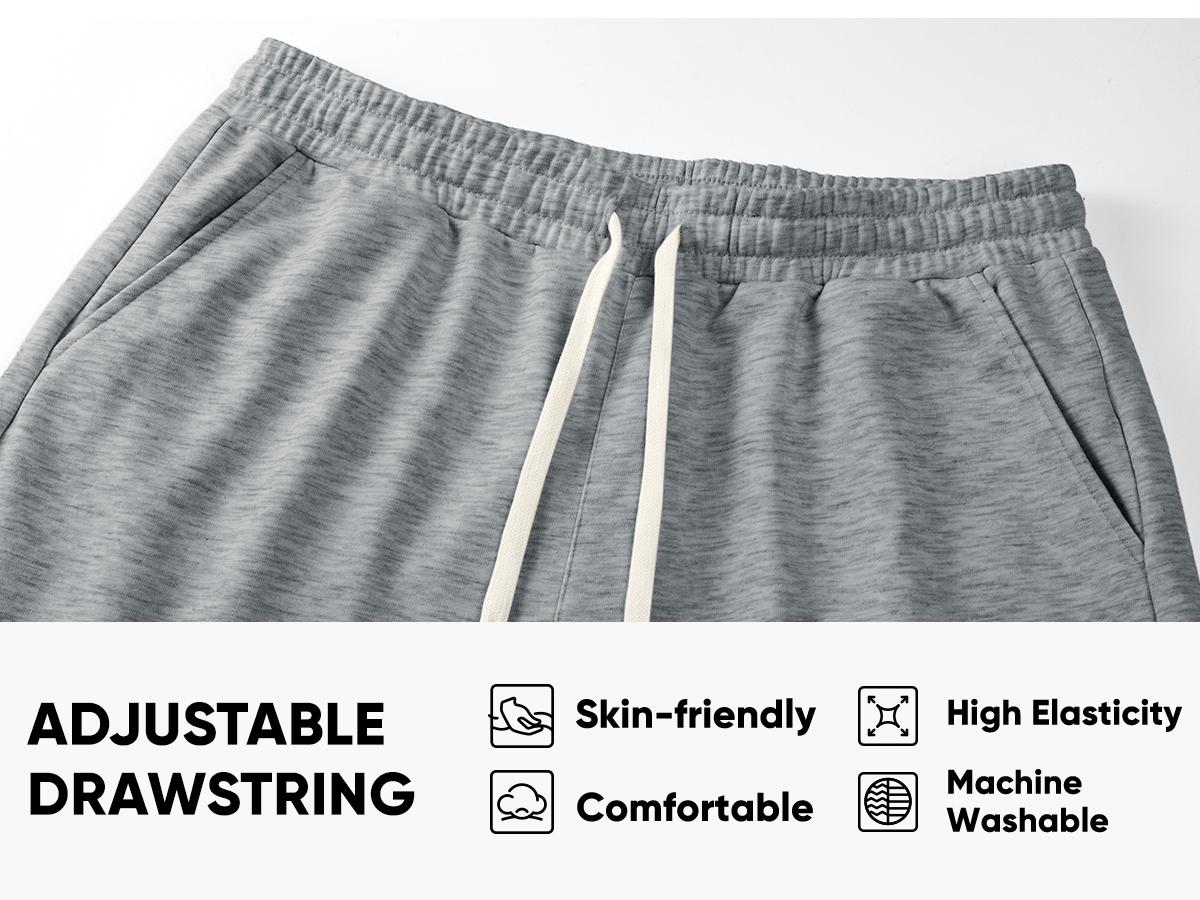 JMIERR 2026 Men's Baggy Sweat Shorts Lightweight Under Knee Casual Drawstring Y2K Shorts Loose Fit Gym Shorts