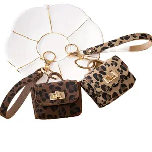 DB- Leopard Print PU Leather Keychain with Coin Pouch – Trendy Fashion Charm for Women, Mini Change Wallet Pendant for Keys, Handbags, Car Accessories, Stylish Everyday Carry Gift SpringStatements-DB