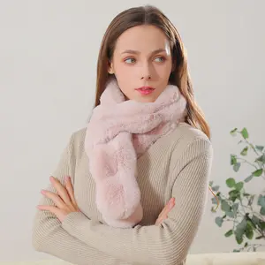 Faux Fur Winter Scarf Simple 160cm x 8cm Accessory for Women Cold Wash Friendly Faux Fur Material