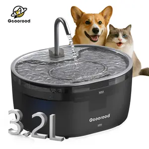 Geoorood Cat Water Fountain - 304 Stainless Steel, 3.2L/0.85Gallon/108.2oz, Dual-Mode, LED Alert, 20dB Quiet, BPA-Free ABS, Pet-Friendly, Dishwasher-Safe