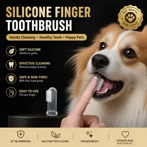 Pet finger toothbrush, pressure-free teeth cleaning, pet-specific finger toothbrush